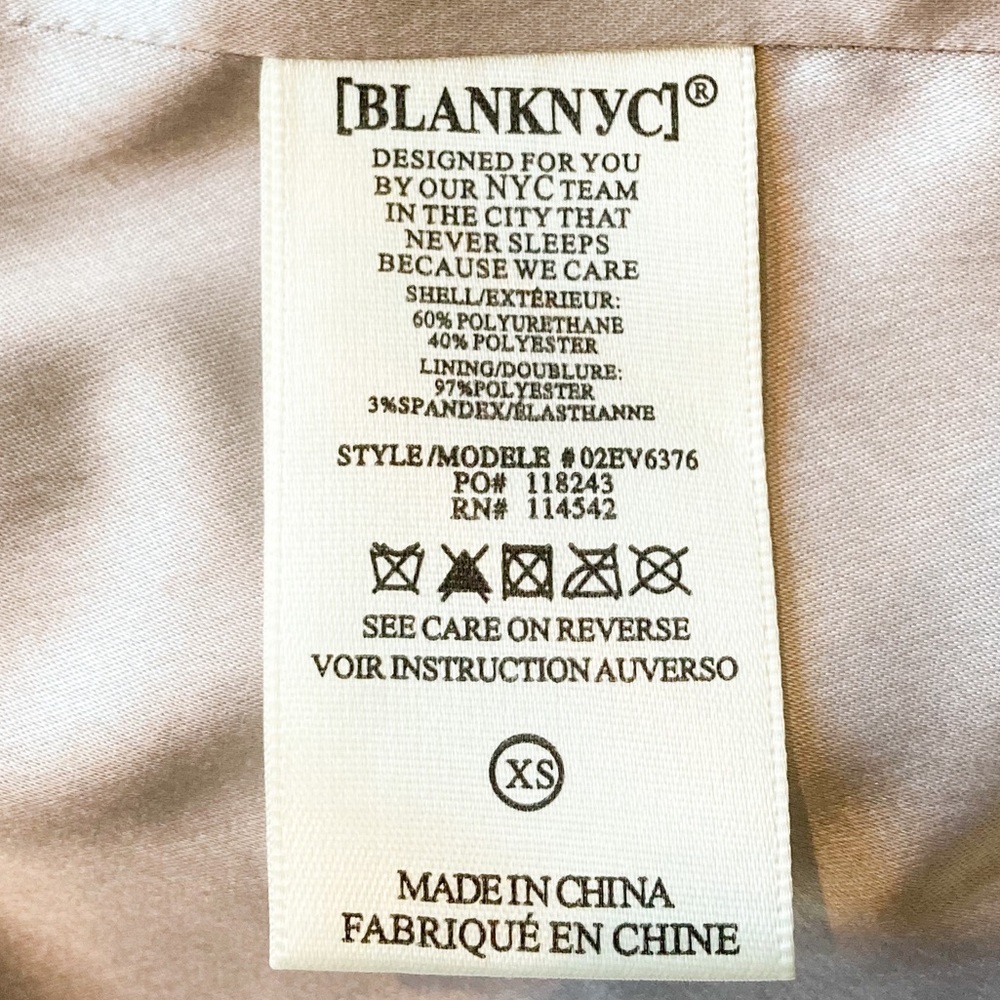 BLANKNYC Women’s Faux Leather Beige Blazer XS - Picture 8 of 9